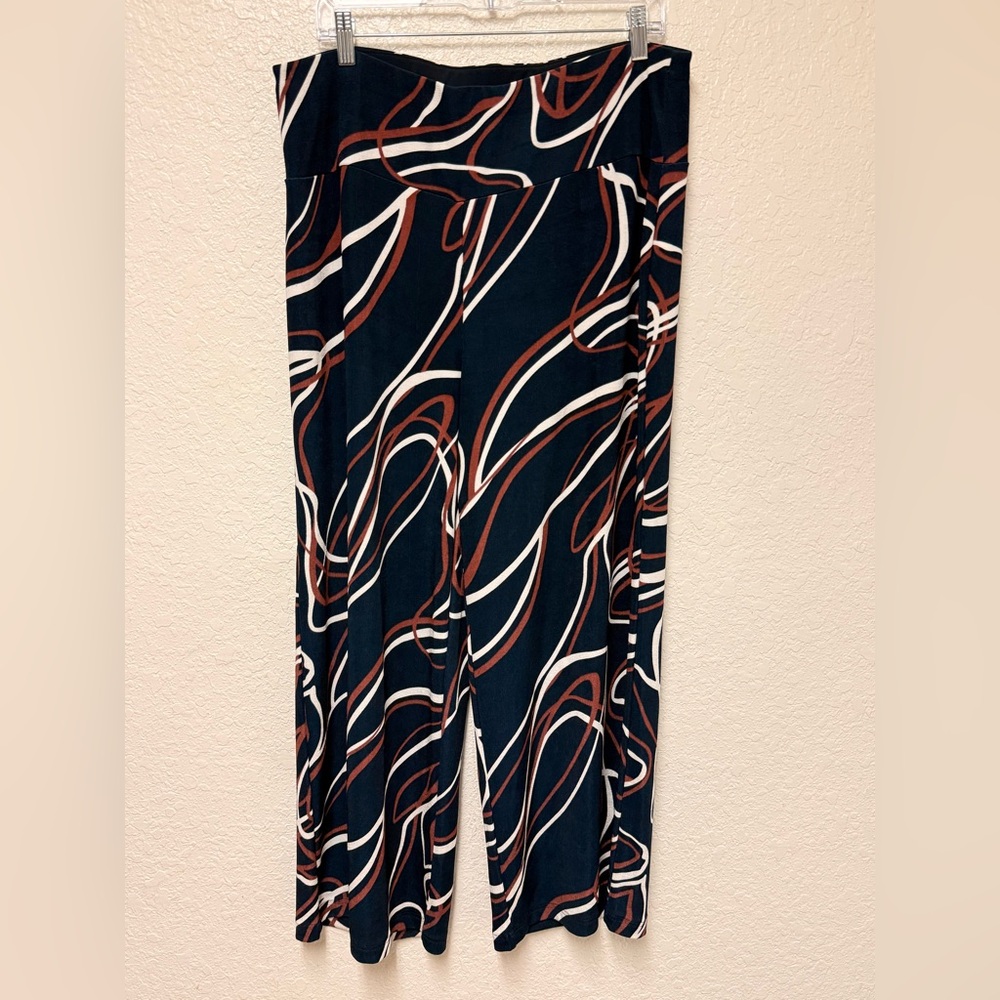 CHICOS Abstract Patterned Pants Size Large (Chicos Size 2R = Large)